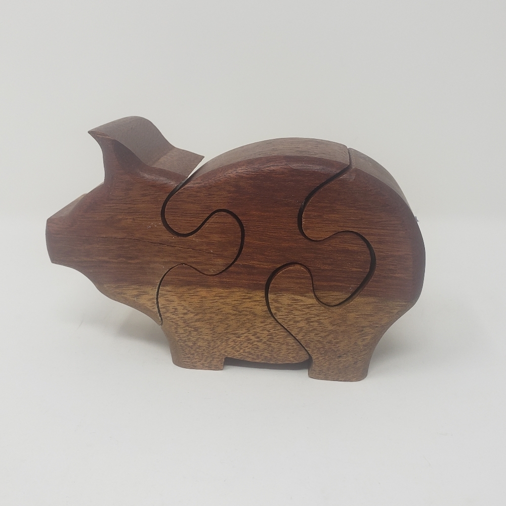 Wooden Pig Puzzle Block Toy